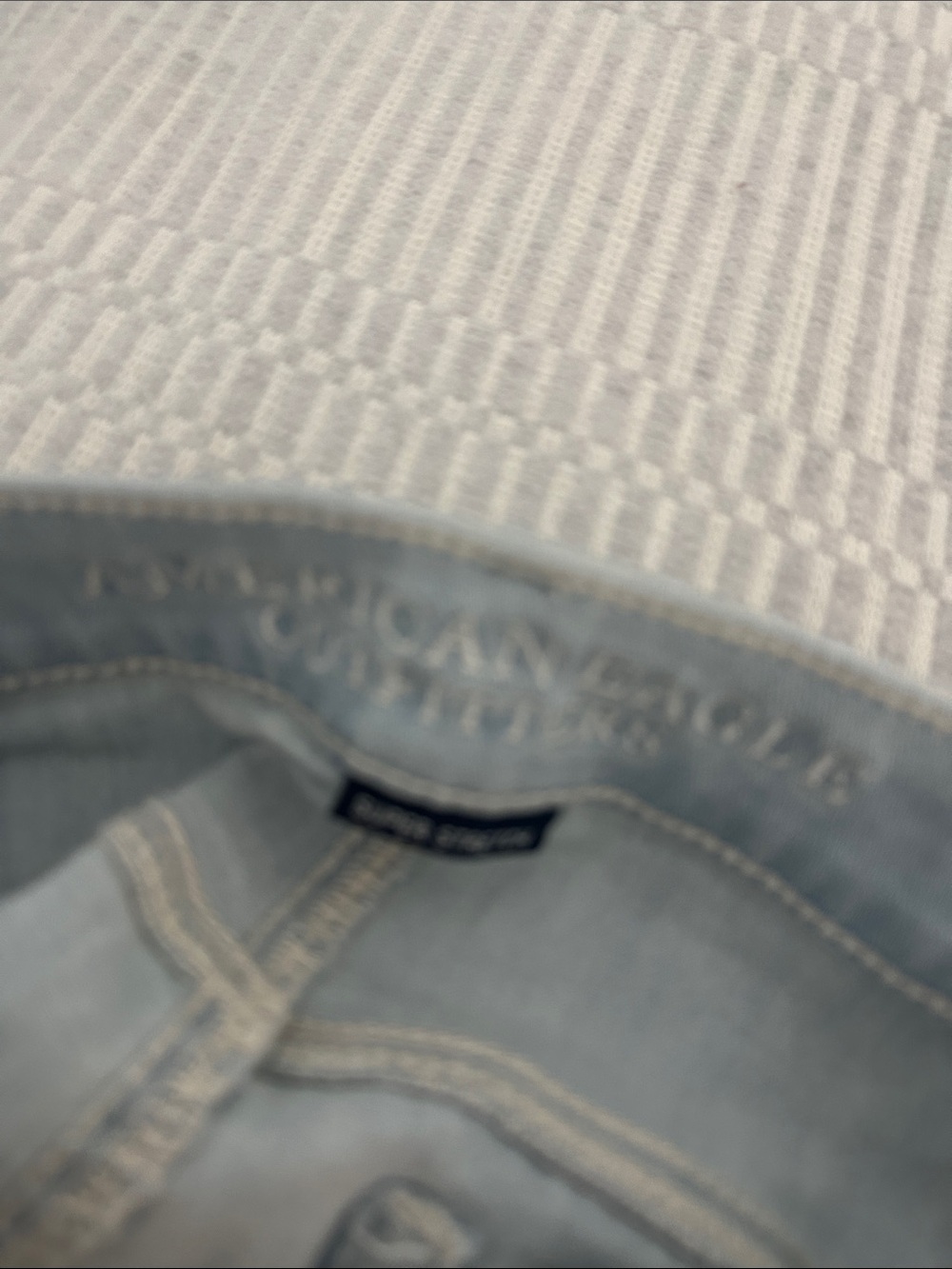 American Eagle Outfitters Super Stretch Hi-Rise Shortie Jean Shorts Lace Pocket - Picture 5 of 7